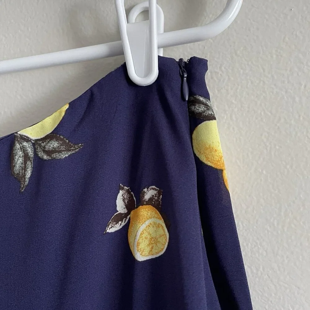 Fashion Nova Women M Navy Blue Lemon Pie Crop Tank Top Maxi Skirt Set NWT